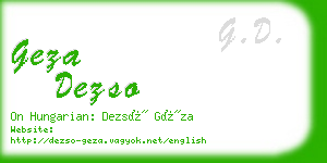geza dezso business card